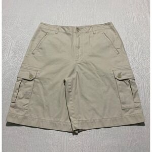 Structure Men's Beige Cotton Twill Cargo Shorts Size 36 Outdoor Casual Baggy
